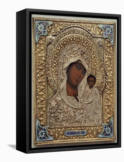 An Enamel and Silver-Gilt Icon of the Virgin Kazanskaya, the Oklad Marked Moscow, 1899-1908-null-Framed Premier Image Canvas