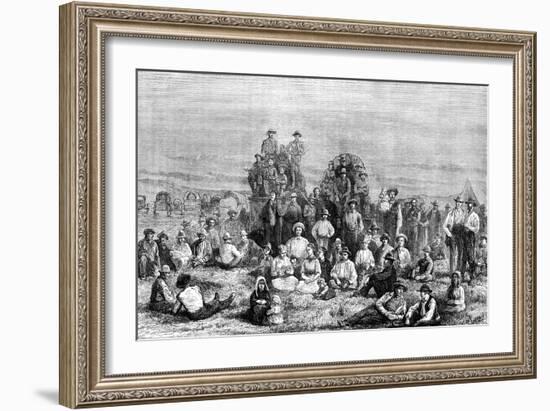 An Encampment of Mormon Converts in the Desert, C1846-null-Framed Giclee Print