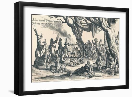 An Encampment of the First Gipsies in Central Europe, c1604, (1907)-Jacques Callot-Framed Giclee Print