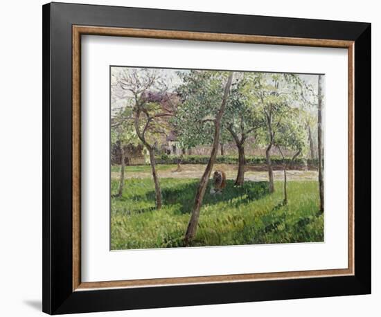 An Enclosure in Eragny-Camille Pissarro-Framed Giclee Print