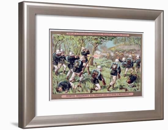 An Engagement Against the Hovas of Madagascar, 1883-1896-null-Framed Giclee Print