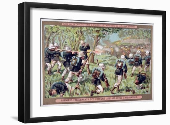 An Engagement Against the Hovas of Madagascar, 1883-1896-null-Framed Giclee Print