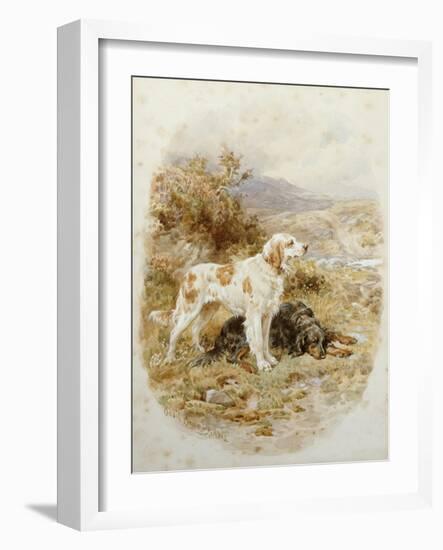 An English and a Gordon Setter-Basil Bradley-Framed Giclee Print