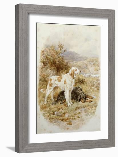 An English and a Gordon Setter-Basil Bradley-Framed Giclee Print