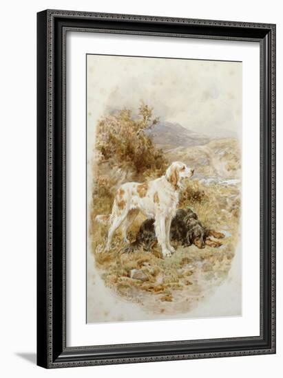 An English and a Gordon Setter-Basil Bradley-Framed Giclee Print