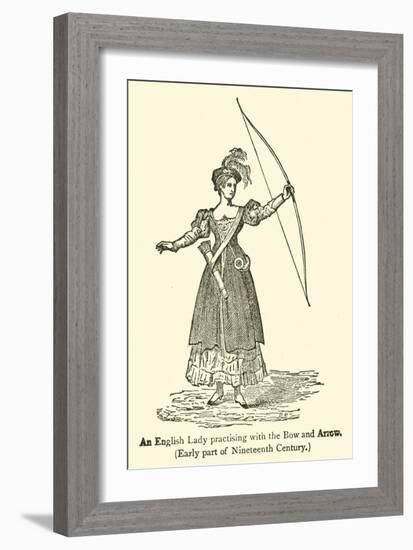 An English Lady Practising with the Bow and Arrow, Early Part of Nineteenth Century-null-Framed Giclee Print