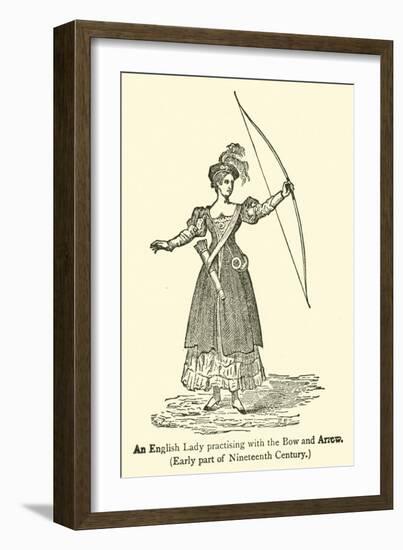 An English Lady Practising with the Bow and Arrow, Early Part of Nineteenth Century-null-Framed Giclee Print