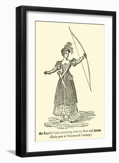 An English Lady Practising with the Bow and Arrow, Early Part of Nineteenth Century-null-Framed Giclee Print