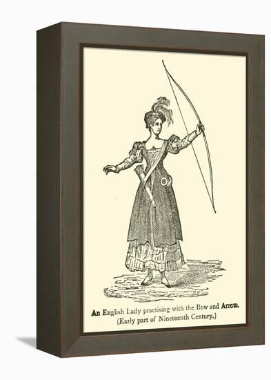 An English Lady Practising with the Bow and Arrow, Early Part of Nineteenth Century-null-Framed Premier Image Canvas