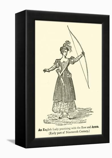 An English Lady Practising with the Bow and Arrow, Early Part of Nineteenth Century-null-Framed Premier Image Canvas