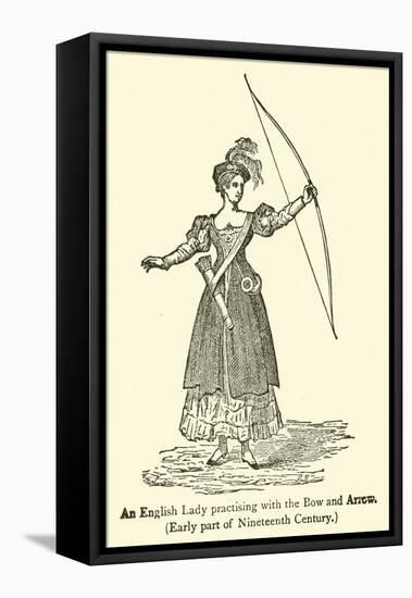 An English Lady Practising with the Bow and Arrow, Early Part of Nineteenth Century-null-Framed Premier Image Canvas