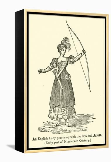 An English Lady Practising with the Bow and Arrow, Early Part of Nineteenth Century-null-Framed Premier Image Canvas