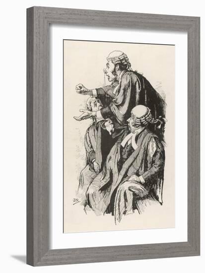 An Enthusiastic and Passionate Junior Barrister Gets Carried Away-null-Framed Art Print