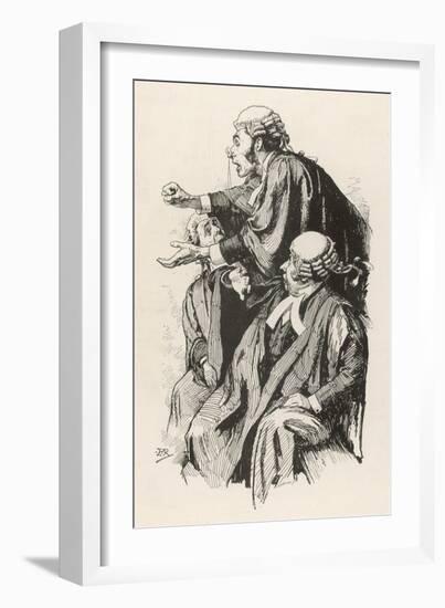 An Enthusiastic and Passionate Junior Barrister Gets Carried Away-null-Framed Art Print