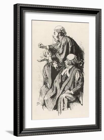 An Enthusiastic and Passionate Junior Barrister Gets Carried Away-null-Framed Art Print