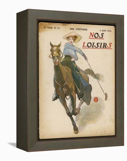 An Enthusiastic Lady Polo Player-null-Framed Premier Image Canvas