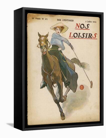 An Enthusiastic Lady Polo Player-null-Framed Premier Image Canvas