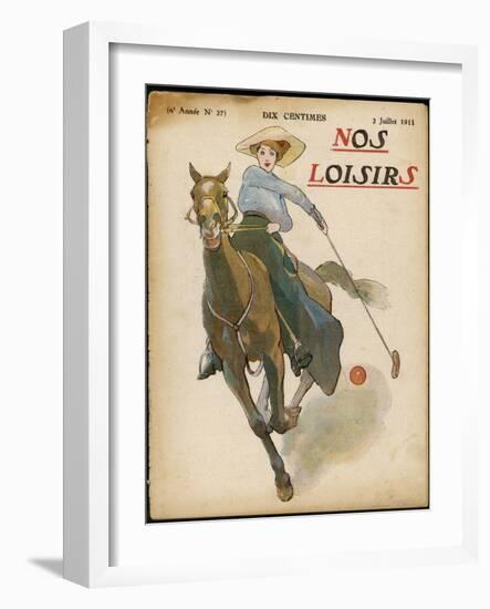 An Enthusiastic Lady Polo Player-null-Framed Photographic Print