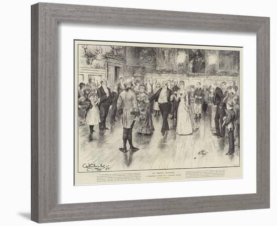 An Equal Footing, a Christmas Dance at a Country House-Frederick Barnard-Framed Giclee Print