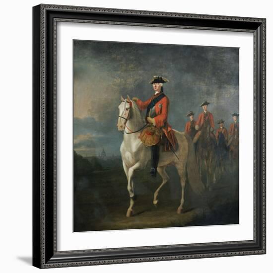 An Equestrian Portrait of King George III, Wearing the Order of the Garter-David Morier-Framed Giclee Print