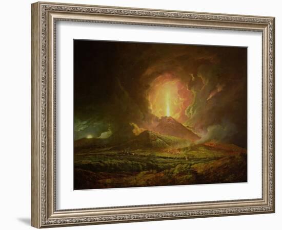 An Eruption of Vesuvius, Seen from Portici, circa 1774-6-Joseph Wright of Derby-Framed Giclee Print