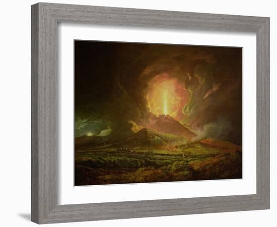 An Eruption of Vesuvius, Seen from Portici, circa 1774-6-Joseph Wright of Derby-Framed Giclee Print