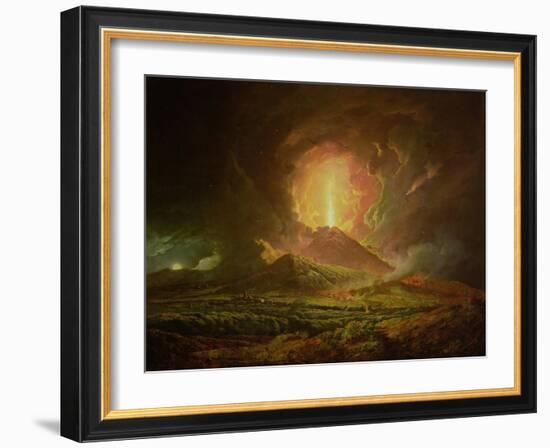 An Eruption of Vesuvius, Seen from Portici, circa 1774-6-Joseph Wright of Derby-Framed Giclee Print