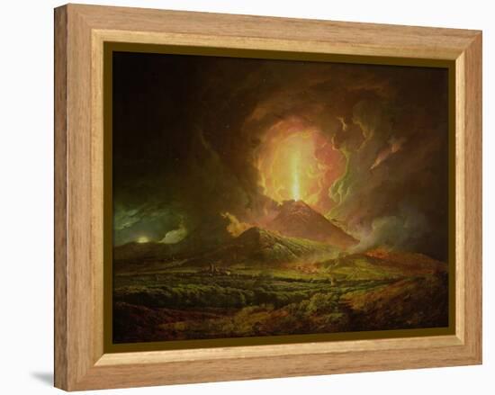 An Eruption of Vesuvius, Seen from Portici, circa 1774-6-Joseph Wright of Derby-Framed Premier Image Canvas