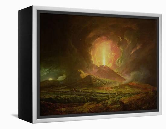 An Eruption of Vesuvius, Seen from Portici, circa 1774-6-Joseph Wright of Derby-Framed Premier Image Canvas