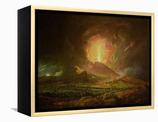 An Eruption of Vesuvius, Seen from Portici, circa 1774-6-Joseph Wright of Derby-Framed Premier Image Canvas