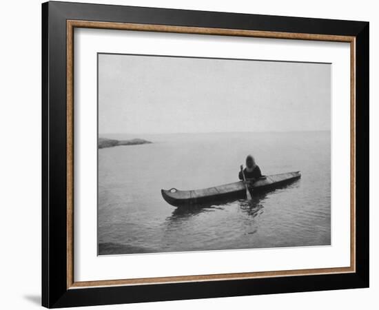 An Eskimo of Alaska in His Kayak-Hogg-Framed Photographic Print