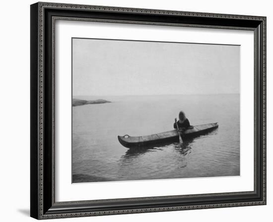 An Eskimo of Alaska in His Kayak-Hogg-Framed Photographic Print