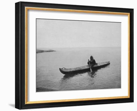 An Eskimo of Alaska in His Kayak-Hogg-Framed Photographic Print