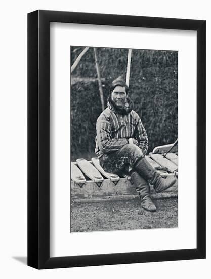 An Eskimo resting on his sledge, 1912-Pierre Petit-Framed Photographic Print