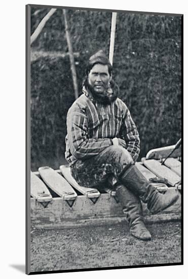 An Eskimo resting on his sledge, 1912-Pierre Petit-Mounted Photographic Print