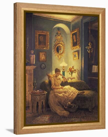 An Evening at Home-Edward John Poynter-Framed Premier Image Canvas