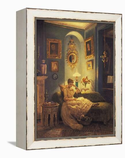 An Evening at Home-Edward John Poynter-Framed Premier Image Canvas