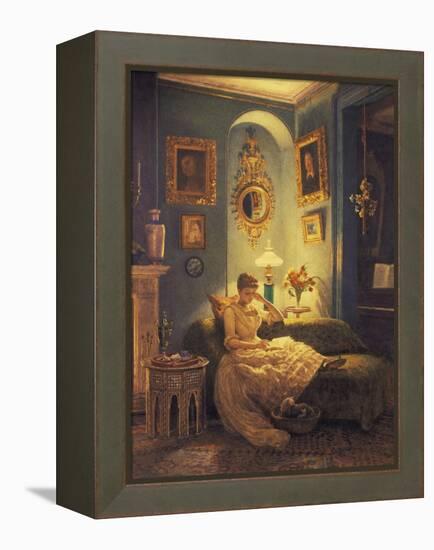 An Evening at Home-Edward John Poynter-Framed Premier Image Canvas