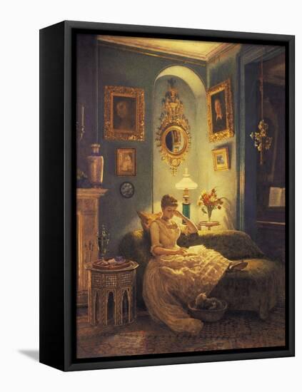 An Evening at Home-Edward John Poynter-Framed Premier Image Canvas