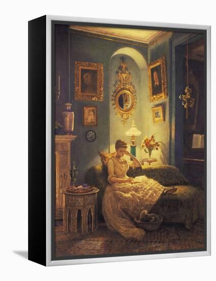 An Evening at Home-Edward John Poynter-Framed Premier Image Canvas