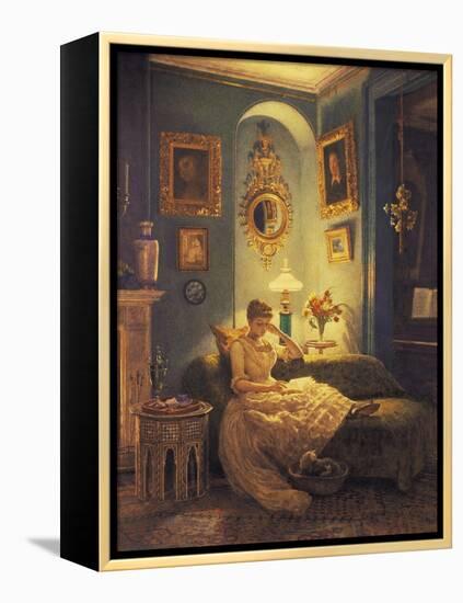 An Evening at Home-Edward John Poynter-Framed Premier Image Canvas