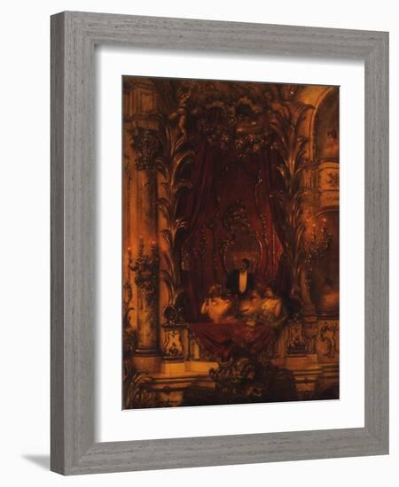 An Evening at the Opera (Oil on Canvas)-Carl Kahler-Framed Giclee Print