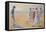 An Evening Game of Croquet on the Beach-null-Framed Stretched Canvas