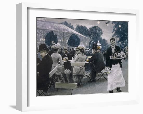 An Evening in the Tivoli Gardens in Copenhagen, 1890-Paul Fischer-Framed Giclee Print