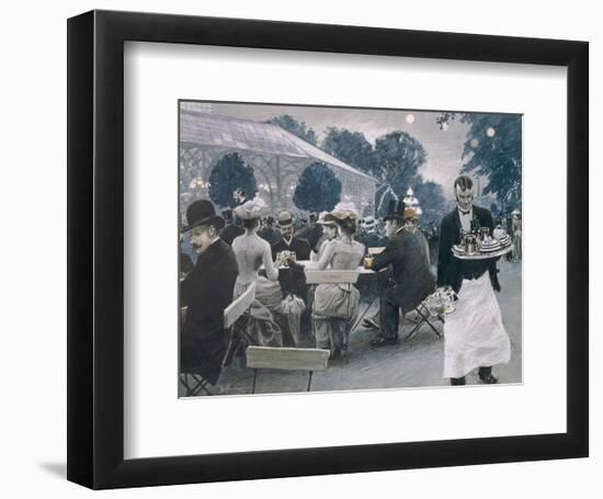 An Evening in the Tivoli Gardens in Copenhagen-Paul Fischer-Framed Giclee Print