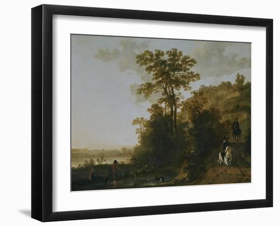 An Evening Ride Near a River-Aelbert Cuyp-Framed Giclee Print