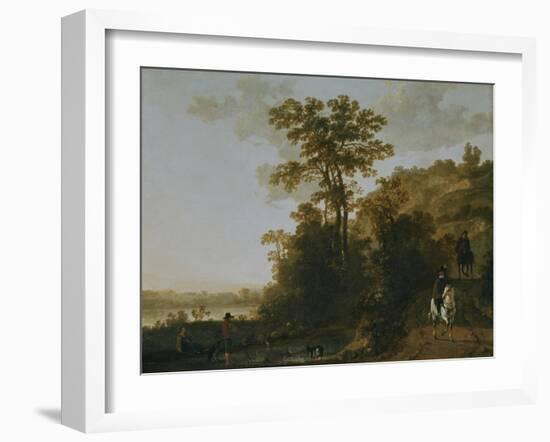 An Evening Ride Near a River-Aelbert Cuyp-Framed Giclee Print