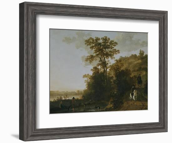 An Evening Ride Near a River-Aelbert Cuyp-Framed Giclee Print