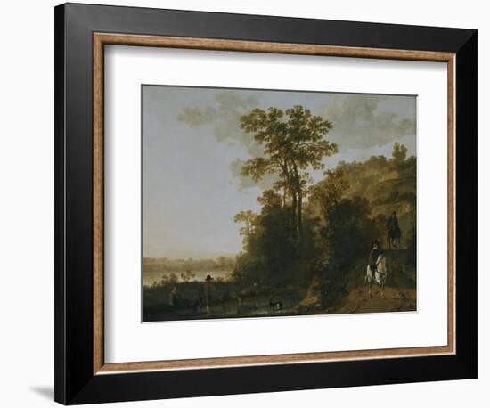 An Evening Ride Near a River-Aelbert Cuyp-Framed Giclee Print