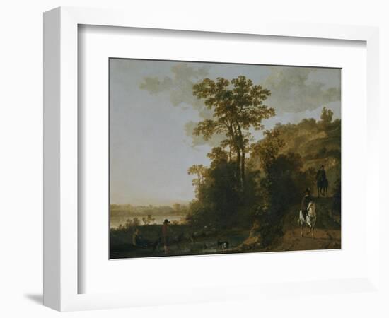 An Evening Ride Near a River-Aelbert Cuyp-Framed Giclee Print